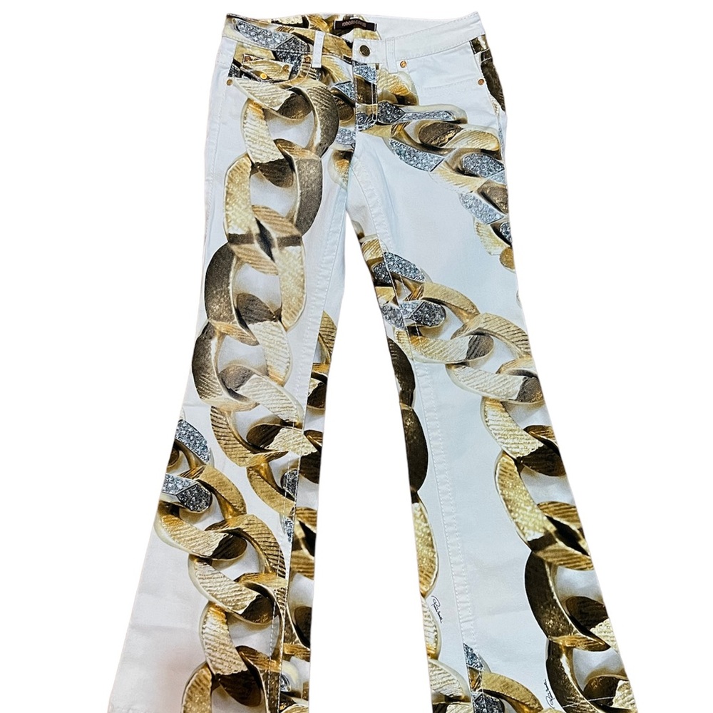 Roberto Cavalli low rise jeans.